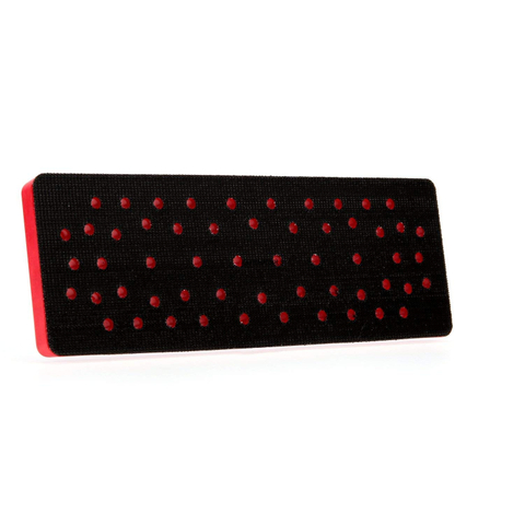  Tampon de ponçage, 33 trous - Pour les ponceuses orbitales orbitales et aléatoires - Attachement de crochet et de boucle - 70 mm x 198 mm x 12,7 mm